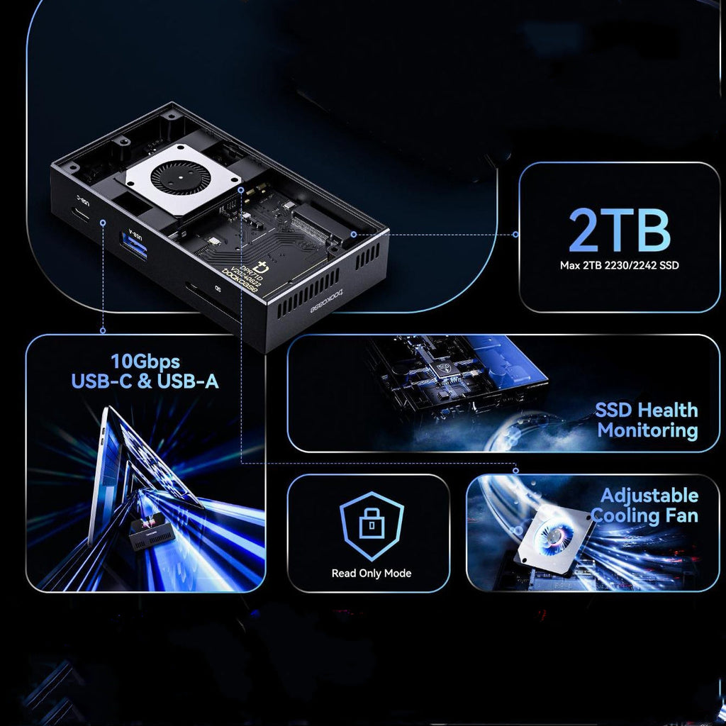 Dockcase Smart USB-C Hub 7-in-1 with M.2 SSD Enclosure