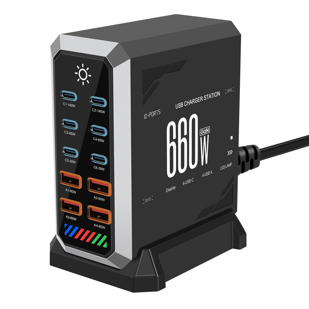 660W GaN  10Ports USB-C Charger Station