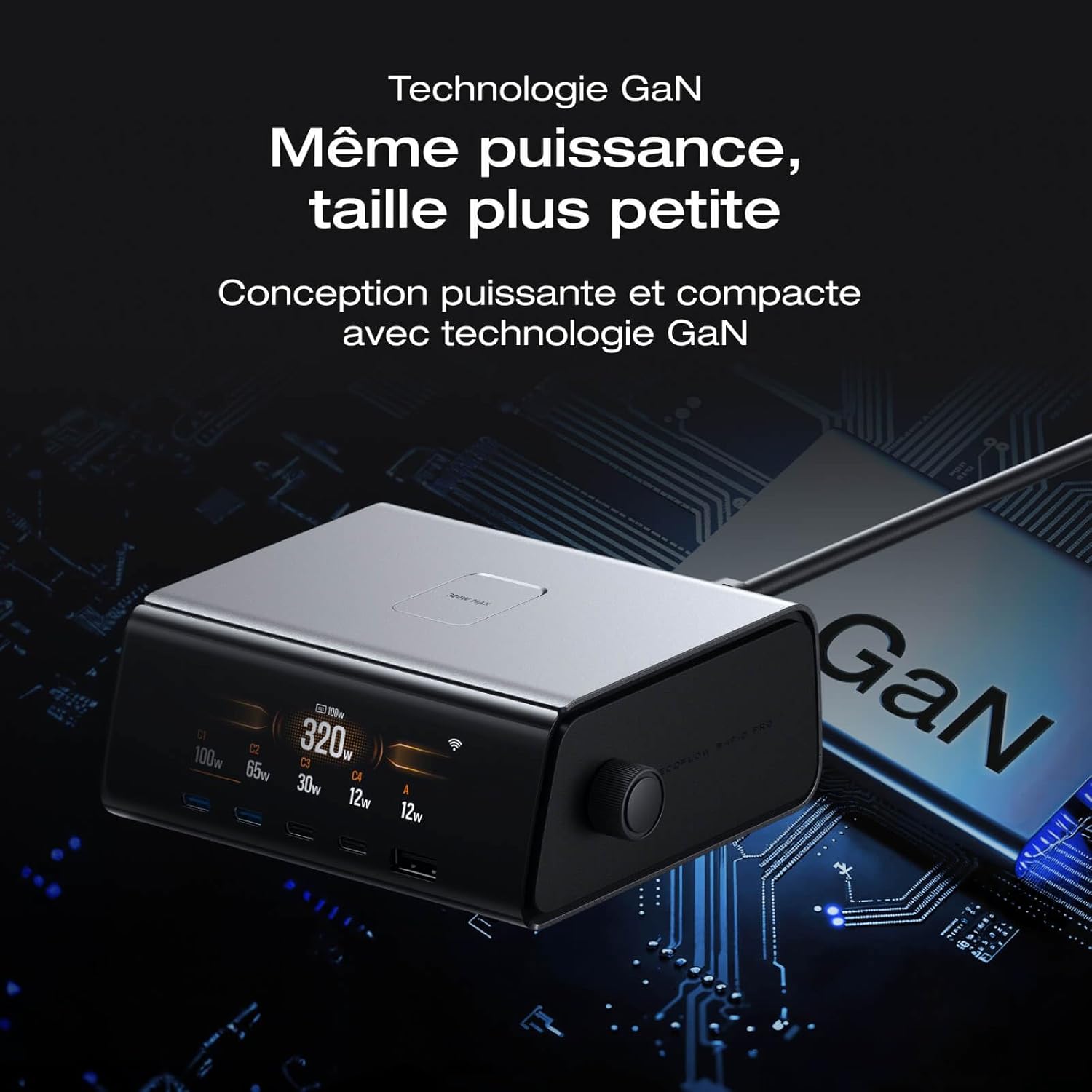 Ecoflow RAPID Pro 320W Docking Station, 4xUSB-C, 1xUSB-A, GaN