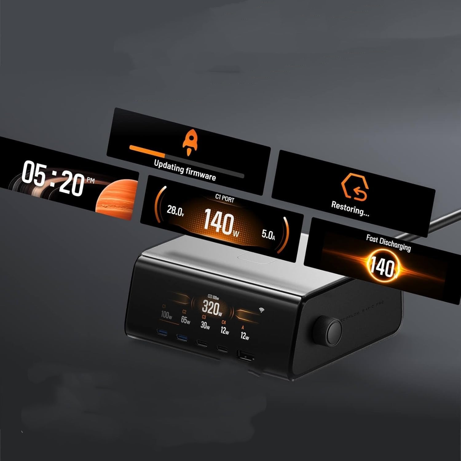 Ecoflow RAPID Pro 320W Docking Station, 4xUSB-C, 1xUSB-A, GaN