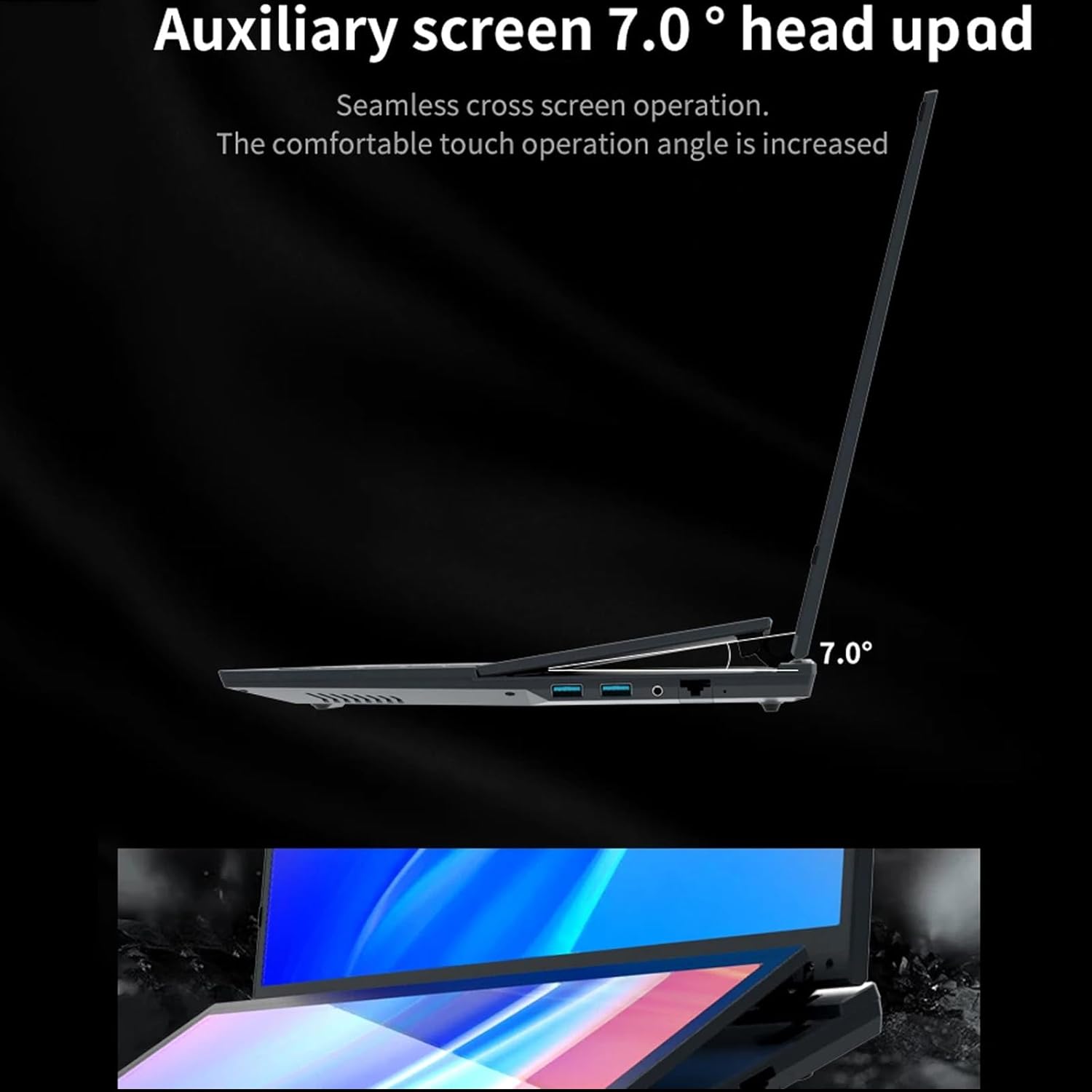 Dual Screen Laptop,16inch IPS + 14inch Touch