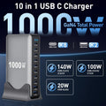 1000W 10Ports GaN PD3.1 Fast Charger USB-C Desktop Station