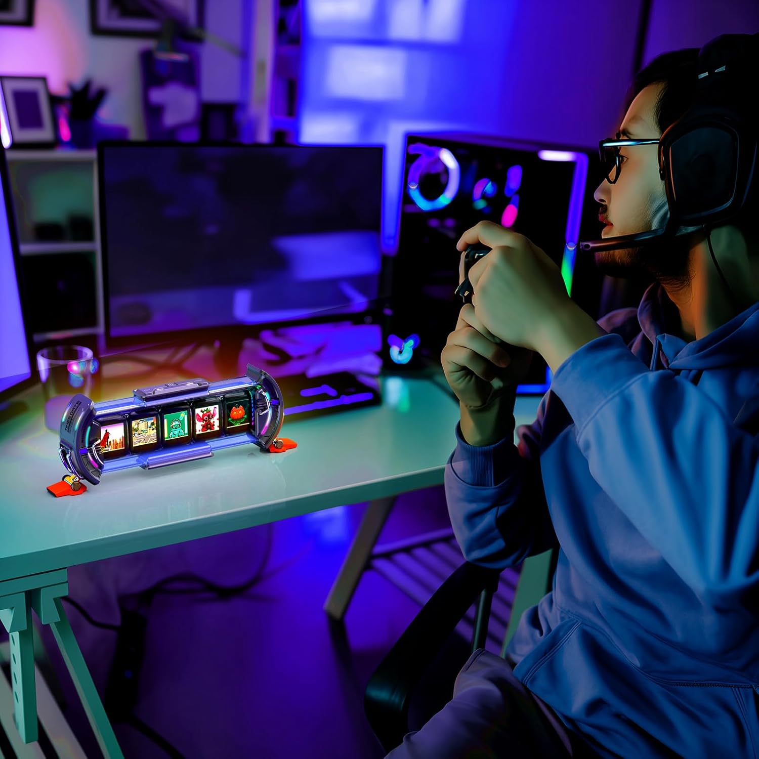 Divoom Times Gate - Cyberpunk Gaming Setup Digital Clock