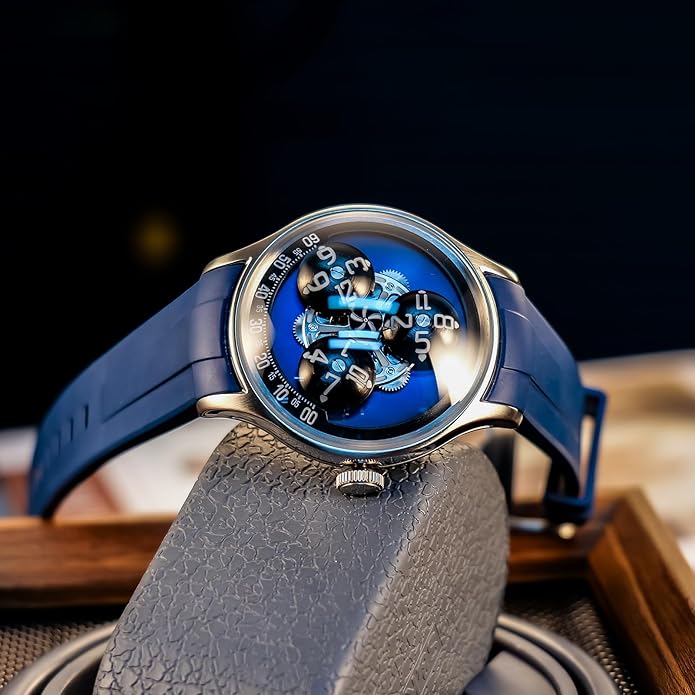 3D Rotating Hour Automatic Mechanical Timepiece