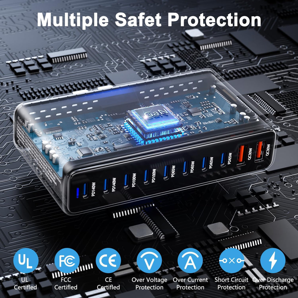 GaN 800W 10-in-1 USB-C PD Charging Station