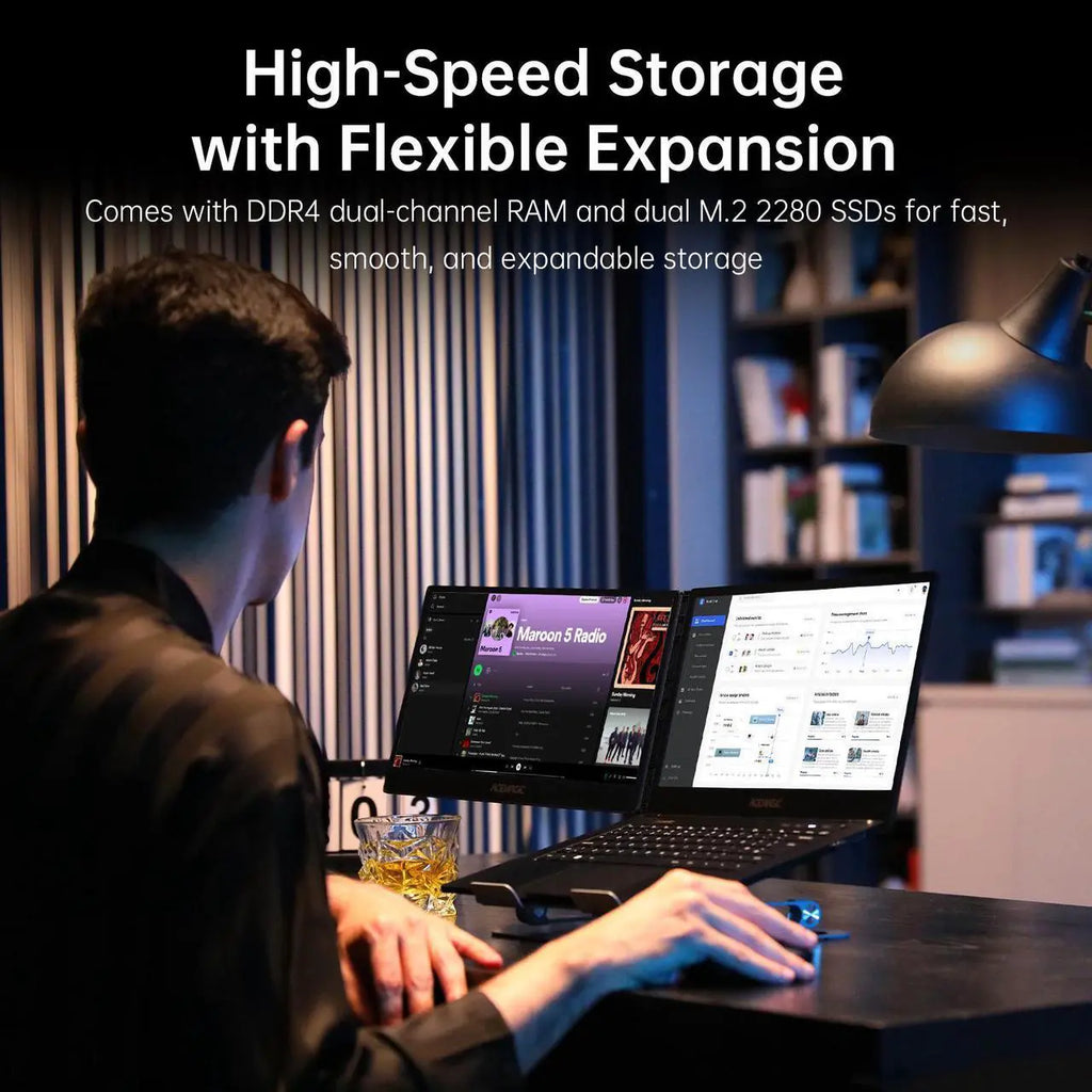 ACEMAGIC Dual-Screen 360° Horizontal Laptop With Intel Core I7-1255U